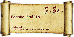 Fecske Zsófia névjegykártya